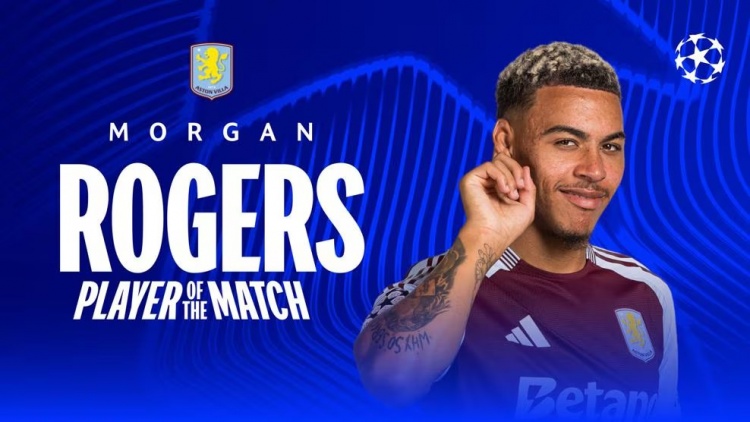 傳中造烏龍！歐冠官方：摩根-羅杰斯當(dāng)選布魯日vs維拉全場最佳