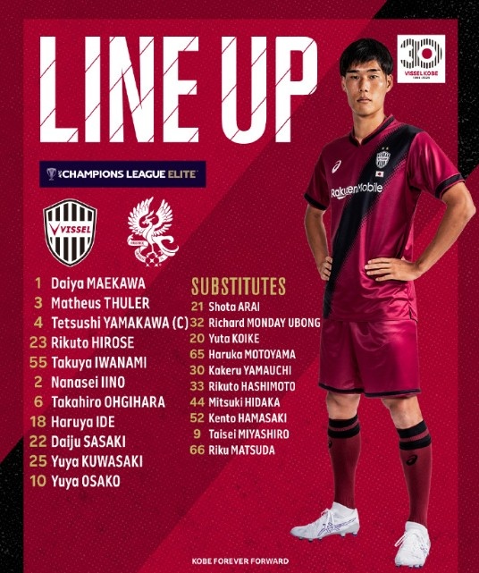 亞冠-大迫勇也傳射＆對(duì)手0射正，神戶勝利船2-0戰(zhàn)勝光州FC