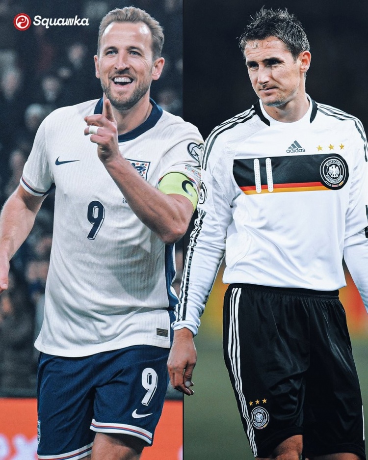 71球！凱恩國(guó)家隊(duì)生涯進(jìn)球數(shù)超越希勒+歐文總和，追平克洛澤