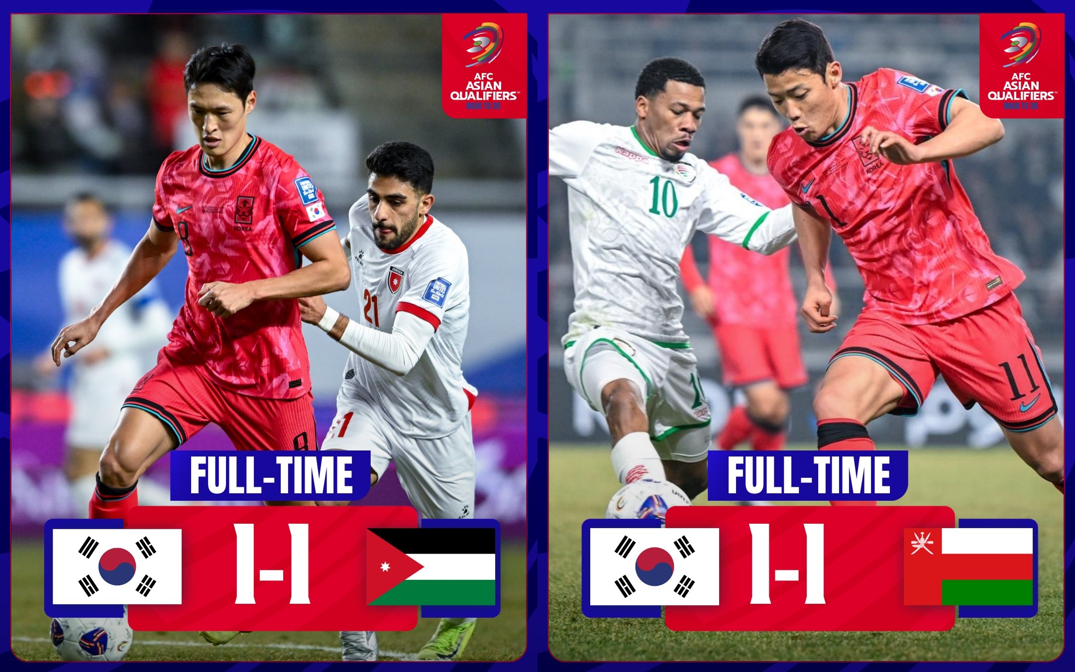 齋月影響?韓國(guó)主場(chǎng)連遭阿曼&約旦逼平，沙特對(duì)國(guó)足&日本1勝1平